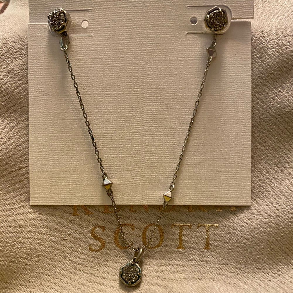 Kendra Scott Nola Platinum Drusy gift set